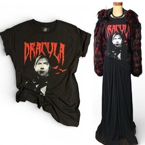 Rock Rebel Bela Lugosi “Dracula” short sleeve black/red 100% cotton- S